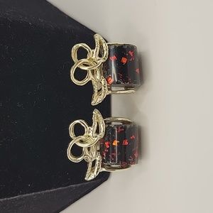 Reddish gold confetti clip earrings